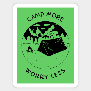 Camp more worry less design Sticker